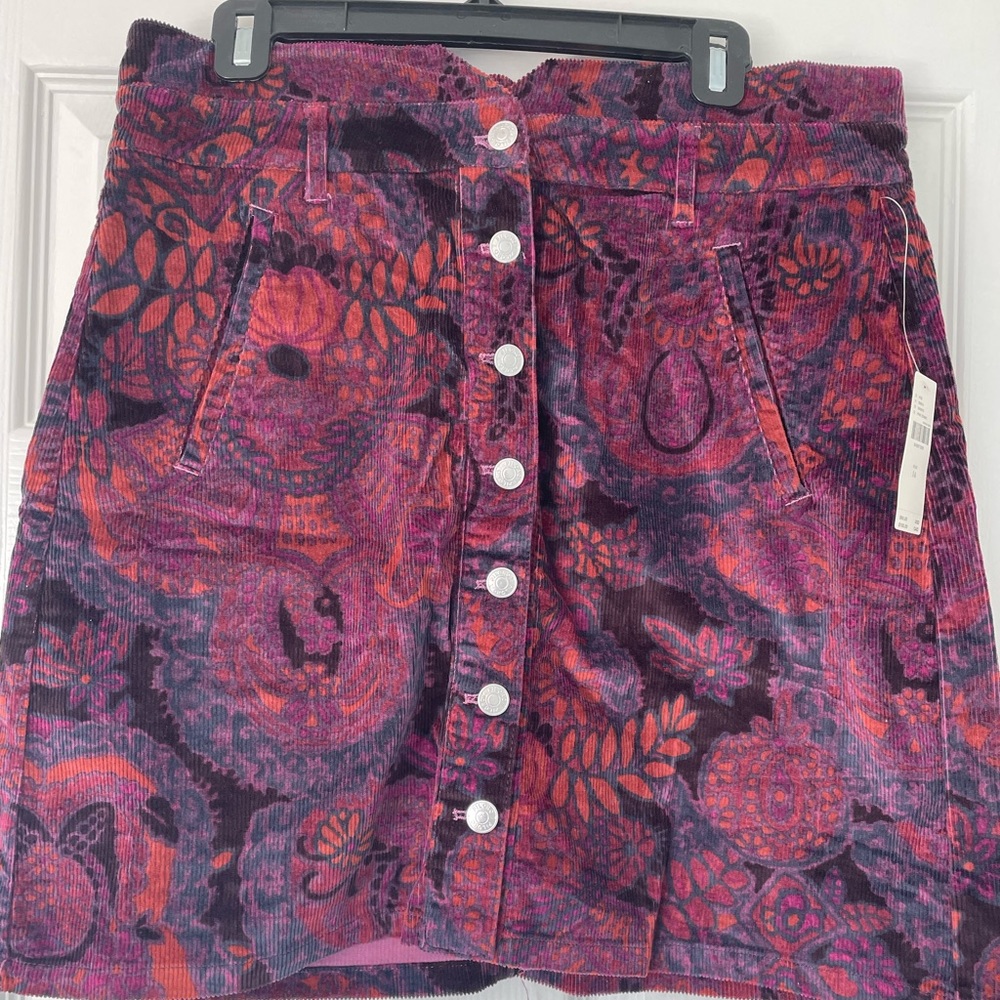 NWT Anthropologie Pilcro paisley cord skirt